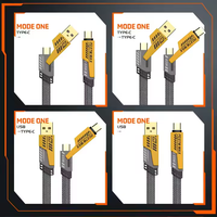 Cable de Carga Rápida USB 4 en 1 de Alta Calidad, con Trenzado de Nailon y Aleación de Zinc, de 27W a 65W, para iPhone