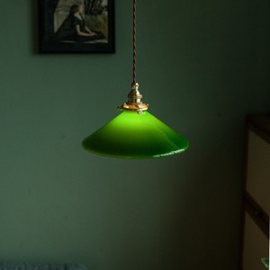 Lámpara Colgante de Cristal Verde, Estilo Retro, con una Sola Cabeza LED, para Iluminación del Hogar - Product Image 2