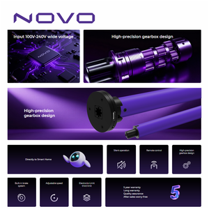 NOVO Moteur tubulaire pour stores enrouleurs motorisés, batterie rechargeable au lithium DC 5V, 22mm, pour tube de 30-32mm K22 - Product Image 3