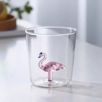 Mug à lait en verre personnalisé avec motif de dessin animé sans poignée, résistant à la chaleur, compatible micro-ondes et lave-vaisselle, 300-400 ml