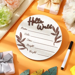 ป้ายประกาศชื่อทารกแรกเกิดทำจากไม้แผ่นโลหะพร้อมปากกามาร์กเกอร์สำหรับอาบน้ำเด็ก - Product Image 5