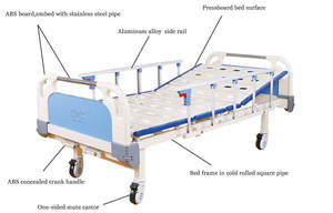 2-функциональная ручная медицинская кровать из алюминиевого сплава, бесшумная одноколесная Больничная мебель, сертифицированная ISO - Product Image 2