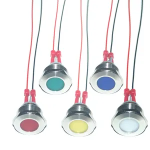 QZ diameter 28mm metal LED Signal Pilot Lamp Waterproof Equipment LED Indicator Light with 150mm wire