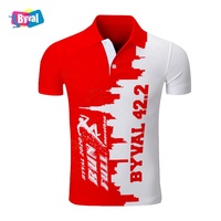Byval-polo de golf 100 poliéster con estampado digital, polo deportivo de secado rápido que absorbe la humedad, polo de sublimación personalizado para hombre