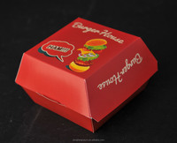 Boîte en carton rectangulaire jetable, adaptée aux aliments, pour emballer les burgers et les rouleaux de poulet à l'ancienne de Pékin