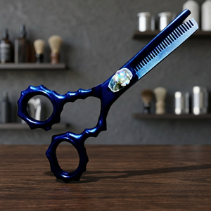 Ciseaux de coiffure professionnels 6 pouces pour droitiers, en acier inoxydable, outils de dégradage et de texturisation, écologiques, à long manche - Product Image 2