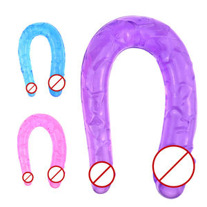 Lange Bunte Doppelendige Dildos Weicher Kristall-Pilzkopf Jelly-<span class=keywords><strong>Dildo</strong></span> Realistisch für Frauen Sexspielzeug - Product Image 4