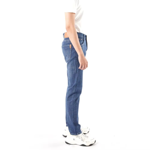 Custom Factory Men's New Style <b>Light</b> Blue Denim Jeans 100% Cotton Casual Slim Straight Pants Embroidered Technics Long <b>Trousers</b> - Product Image 2