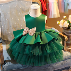 Robe de cérémonie pour fille, robe tutu, robe de bébé, vêtements pour enfants, robe d'anniversaire avec nœud 2021 - Product Image 4