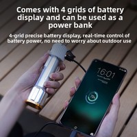 Linterna LED de Camping de Nuevo Estilo, Luz Blanca Láser, Aleación de Aluminio, 10W, Batería Recargable USB, Luz Ambiental para Exteriores