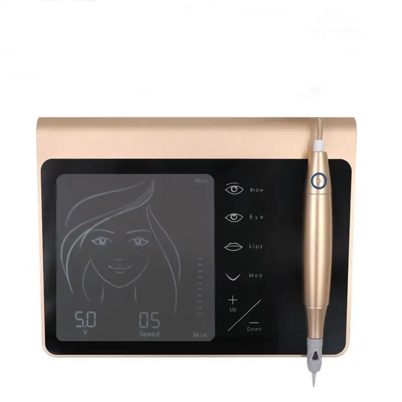 2023y Facial Permanent Makeup Tattoo Machine Kit mit Touchscreen-Mikro pigmentierung gerät Microb lading Pen Semi-Permanent