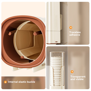 Support de <span class=keywords><strong>rangement</strong></span> épaissi anti-poussière Xinhang, porte-gobelets transparent mignon, boîte de <span class=keywords><strong>rangement</strong></span> créative murale, distributeur de gobelets jetables - Product Image 5