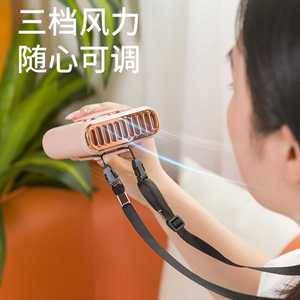 Ventilateur de cou portable rechargeable, moteur DC 5W, commande par bouton, pour le travail en extérieur et l'utilisation en dortoir - Product Image 1