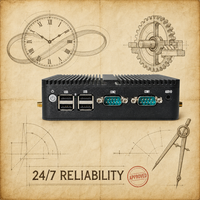 PC Industrial YCT sin Ventilador, PC Integrado en Caja, Doble LAN, HDMI, VGA, 2 COM, RS485, Riel DIN, 9-36V para Sistema de Distribución de Energía