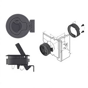 Yacht and RV Toilet Door Locks Marine Deck Round Locks Recessed <b>Black</b> Plastic Floor Latches Marine Hardware - Product Image 2