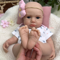 45cm Lebensechte Exquisite Kleinkind-LouLou-Puppen für Mädchen mit Funkelnden Augen, Vollsilikon-Körper, Gedenk-Reborn-Baby