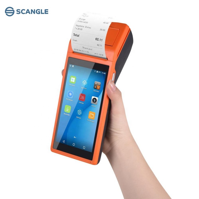 Android PDAs Mobile Handheld POS Terminal With 58mm Printer NFC Reader QR Barcode Scanner for Loyverse POS/Lottery/Delivery