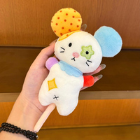 Porte-clés en peluche personnalisé, souris clown amusante, douce et colorée, pour décoration de sac, cadeau tendance, vente en gros de peluches