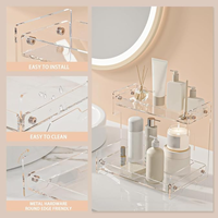 Morich Porte-papier toilette autoportant en plastique transparent résistant à l'eau avec étagère de rangement pour téléphone, sans outil