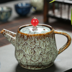 Théière en céramique vintage transformée au four, pour le thé Kung Fu, <span class=keywords><strong>petite</strong></span> théière domestique avec infuseur intégré pour thé en vrac - Product Image 6