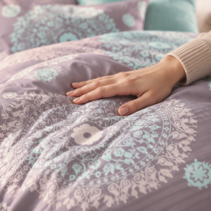 Poland Stock Artistic Mandala Cotton <b>Bedding</b> Set <b>Mauve</b> Teal Bohemian Duvet Cover for B&B EU Dropshipping 3pcs - Product Image 4