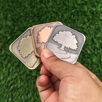 Marqueurs de balle de golf en alliage de zinc forgé à la main, avec logo gravé et bord martelé, tailles personnalisées