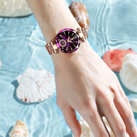 POEDAGAR 719 Montre pour Femme Luxe Or Rose Acier Inoxydable Montre-Bracelet à Quartz Étanche Version Coréenne Tendance Montres pour Dames