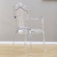 NOUVEAU Chaise de banquet en acrylique pour mariage, chaise royale avec accoudoirs, chaise transparente en plastique pour événements de mariage, mobilier avec accoudoirs
