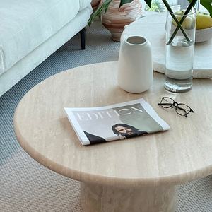 Italian Minimalist Marble <strong>Low</strong> <strong>Table</strong> Household Circular Coffee <strong>Table</strong> - Product Image 5