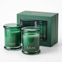 Pot à bougie en verre vide de luxe personnalisé de 2 oz avec boîte de vente au détail pour la fabrication de bougies, l'emballage cadeau et la décoration intérieure