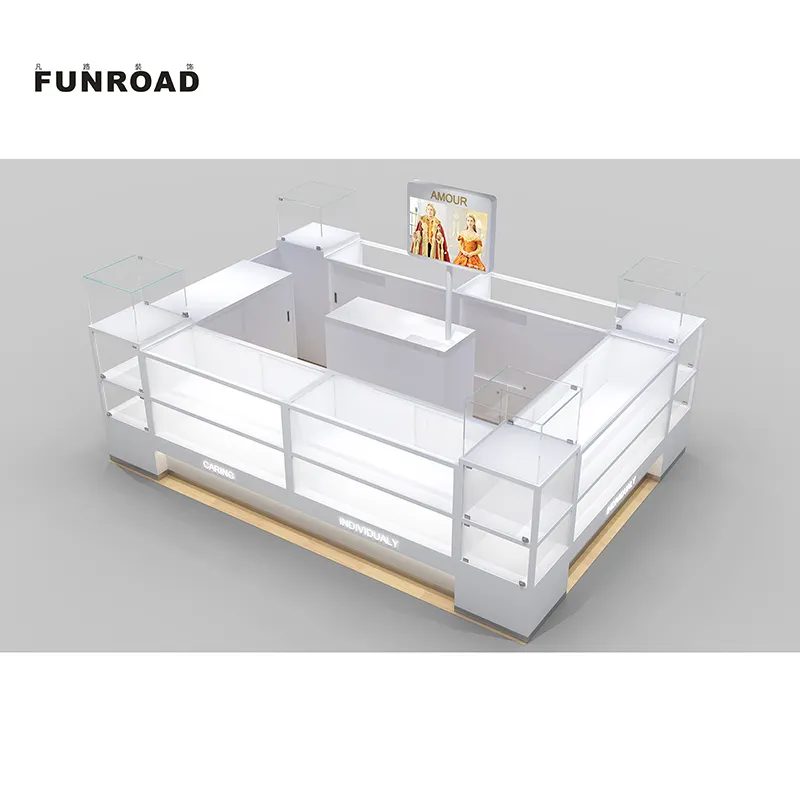 Kiosk Luxury Jewellery Shop Glass Showcase Furniture For Jewelry Store Interior Design High End Jewelry Mall Display