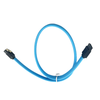 Kabel Data HDD SDD lurus 6Gbps, kabel kepang nilon SATA 3.0 dengan kait pengunci untuk SATA HDD, SSD, Driver CD