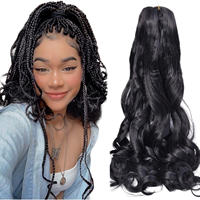Cheveux au crochet très demandés en Afrique, grandes boucles, machine à tresser French Curl, double trame, fibre haute température, 24 pouces, 150g, direct usine