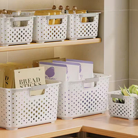 Vente en gros de boîtes de rangement avec logo personnalisé paniers de rangement creux en plastique pour la cuisine salle de bain utilisation de stockage