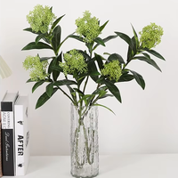 Tiges de verdure artificielle de haute qualité au toucher réel, branche de Skimmia avec baies pour la décoration de mariage, de maison, de fête, de table, vente en gros