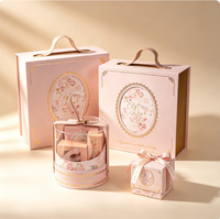 Boîte cadeau vide de luxe de style français, en papier recyclé mat, avec poignée portable, pour cadeaux de mariage, dragées, emballage personnalisé