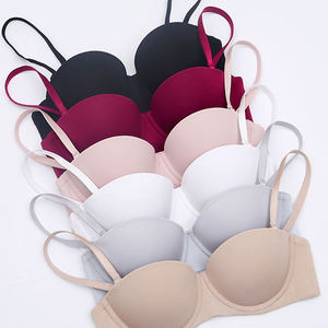 Soutien-gorge OEM demi-bonnet à armatures anti-affaissement, pour petites poitrines, bonnet non vide, en tricot uni, soutien-gorge sans couture pour femme, usage quotidien, coussinets amovibles - Product Image 1