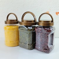 Récipient pour aliments secs transparent en plastique à prix d'usine avec couvercles cuisine distributeur de céréales durables bocaux de stockage de haricots de riz
