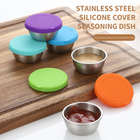 Mini coupelles à sauce pour aliments, salades, tomates, en acier inoxydable, avec couvercle