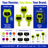 Jouet en peluche pour chat Catnip Monster, fourrure ultra longue et moelleuse avec queue, pour chats d'intérieur, jeu de poussée pour lapins