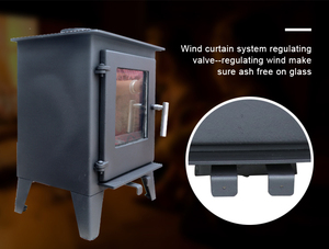 Estufa <span class=keywords><strong>de</strong></span> Leñ<span class=keywords><strong>a</strong></span> Moderna <span class=keywords><strong>de</strong></span> Hierro Fundido con Horno y Cristal - Product Image 6