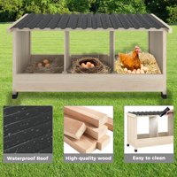 Poulailler pliable en bois léger et portable avec toit en bois pour poules, canards, volailles, cage à œufs pour la cour