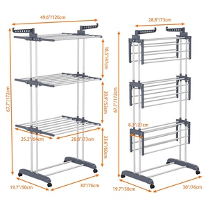 प्रचार नए आगमन प्रीमियम घूर्णन विंडप्रूफ स्टेनलेस स्टील अंडरवियर पोर्टेबल फोल्डेबल ट्राइपोड कपड़े सुखाने रैक रैक - Product Image 5