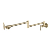 Robinet de cuisine pliable Kaiping Gold avec cartouche céramique, finition brossée, eau froide uniquement, montage mural