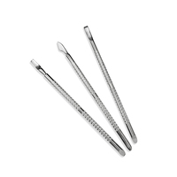 Pousse-cuticules professionnel double tête le plus récent avec poignée torsadée brevetée en acier inoxydable – Outil de soin des ongles