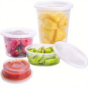 Contenants de stockage alimentaire en plastique de 16 oz avec couvercles, hermétiques, sans BPA, compatibles micro-ondes/lave-vaisselle/congélateur, fabriqués en Chine - Product Image 1
