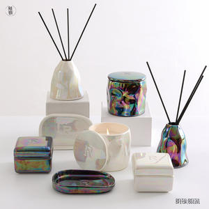 Porte-bougie en céramique personnalisé avec couvercle, 8,4 cm, cylindrique, décoration d'intérieur DF1722 DF1723 - Product Image 3