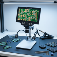 Microscope numérique abordable pour réparation de téléphone portable débutants Zoom 1200X écran 7 pouces