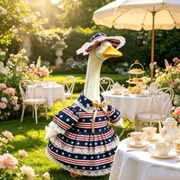 008 Porch Goose Décoration de Noël de style américain, ornements de 23 pouces pour cour, avec étoiles