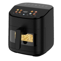 Horno Moderno de Acero Inoxidable de Diseño Circular de 6.5L para Hogar y Hotel con Pantalla Táctil y Control Digital LCD, Freidora de Aire